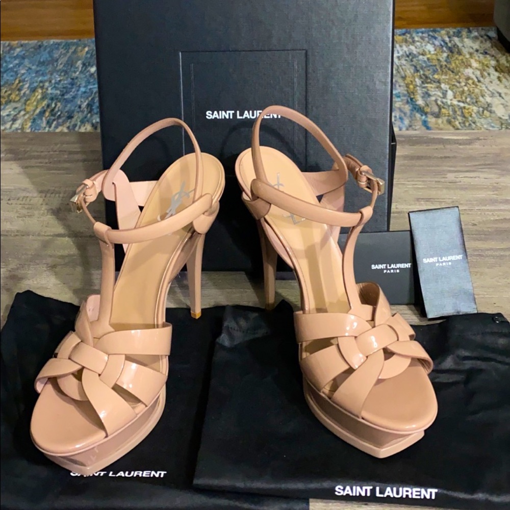 Brand New YSL Vitello Vernice Soft Nude Size 41 or 10.5 U.S